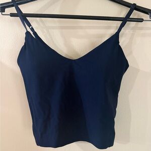 Navy Lululemon align tank Spaghetti Strap with built in bra and padding